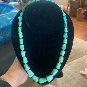 Faux Turquoise Beaded Nuggets Necklace
